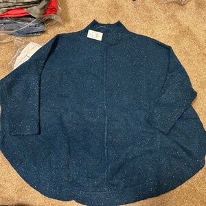 Loft mock neck poncho sweater
